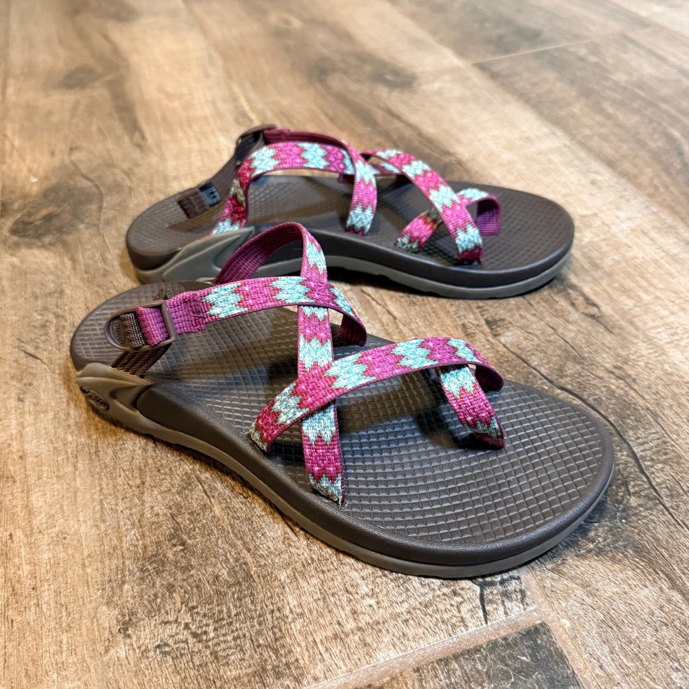Chaco Womens Z Cloud 2 Open‎ Back Toe Loop Sport Sandals, Berry Teal,8